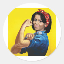 MICHELLE THE RIVETER -.png Round Sticker