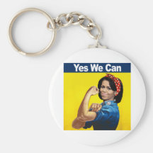 Michelle the Riveter - Yes we can.png Key Chains