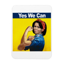 Michelle the Riveter - Yes we can.png Magnet