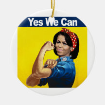 Michelle the Riveter - Yes we can.png Ornament