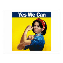 Michelle the Riveter - Yes we can.png Postcards