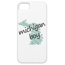 Michigan Boy on Child's Michigan Map Drawing iPhone 5 Covers