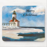 Michigan City Light Christmas Mousepad