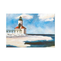 Michigan City Lighthouse Wrapped Canvas Print