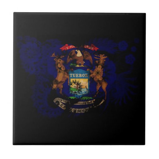 Michigan Flag Ceramic Tile