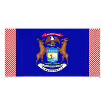Michigan Flag Personalized Photo Card