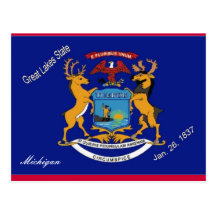 Michigan Flag Postcard