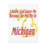Michigan - God Loves Me Post Card