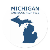 Michigan H5 Round Sticker