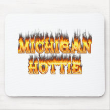 Michigan hottie fire and flames mouse pad