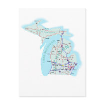 Michigan Interstate Map Postcard