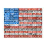 Michigan License Plate Flag of USA Postcard