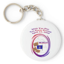 Michigan Tax Day Tea Party Protest Key Chains