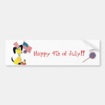 Mick and Henry Celebrate the 4th of July Bumper Sticker