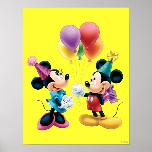 Mickey Mouse And Minnie Birthday Posters Zazzle