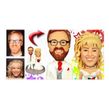 MicroDwarf.com Wedding Cake Toppers Personalized Photo Card