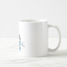 Microphone character with sign mug