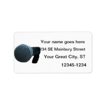 Microphone close up mic cutout design custom address label
