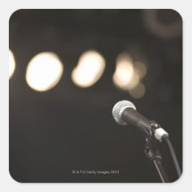 Microphone et projecteurs autocollant carré