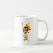 Microphone on fire mugs
