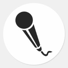 Microphone Round Stickers