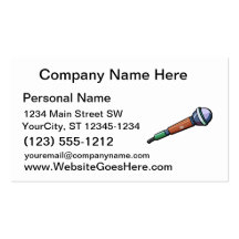 Microphone Simple Abstract facing right Business Cards