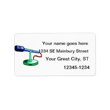 Microphone Small Stand Blue and Green Graphic Custom Address Labels