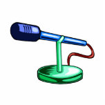 Microphone Small Stand Blue and Green Graphic photo sculptures