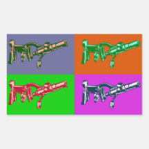 Microscope Pop Art Rectangular Stickers