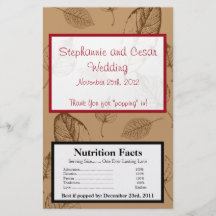 Microwave Popcorn Wrapper Brown Leaves Custom Flyer