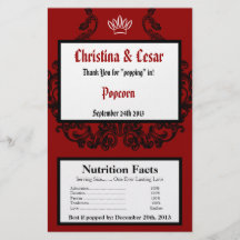 Microwave Popcorn Wrapper Crimson Red Ornate Embel Flyers