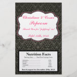Microwave Popcorn Wrapper Damask/Stripes Pink Crow Full Colour Flyer