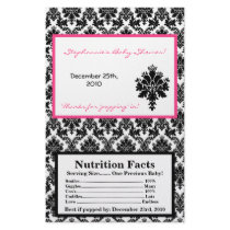 Microwave Popcorn Wrapper Hot Pink Black Damask
