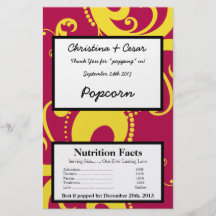 Microwave Popcorn Wrapper Hot Pink/Yellow Swirls D Flyer