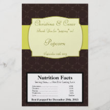 Microwave Popcorn Wrapper Light/Olive Green Chande Custom Flyer