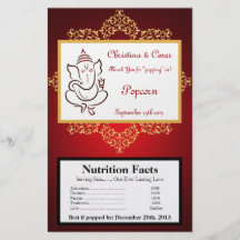 Microwave Popcorn Wrapper Lord Ganesha/Hindu Red S Flyers