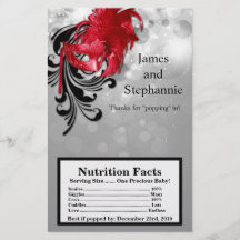 Microwave Popcorn Wrapper Red on Silver Masquerade Personalized Flyer