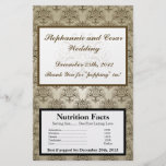 Microwave Popcorn Wrapper Tanish Brown Damask Flyers