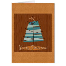 Mid Century Modern Christmas Tree Greeting Cards