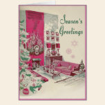 Mid Century Modern Seasons Greetings Christmas cards