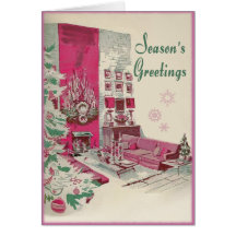 Mid Century Modern Seasons Greetings Christmas Cards