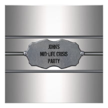 Mid Life Crisis Mans Black 40th Birthday Party Personalized Announcement