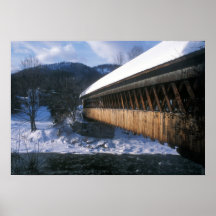 Middle Bridge Woodstock in Winter Posters