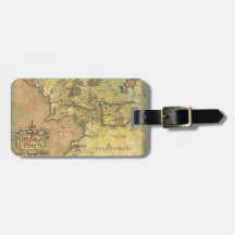 Middle Earth Map Luggage Tags