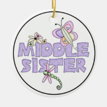 middle sister purple christmas tree ornament