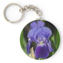Midinight Iris Floral Keychain