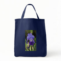 Midinight Iris Floral Tote Bags