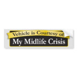 Midlife crisis vehicle bumper stickers