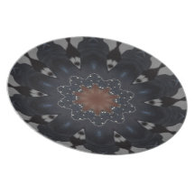 Midnight Blue Kaleidoscope Plate