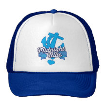 MIDNIGHT Blue Navy Rockabilly design Hat